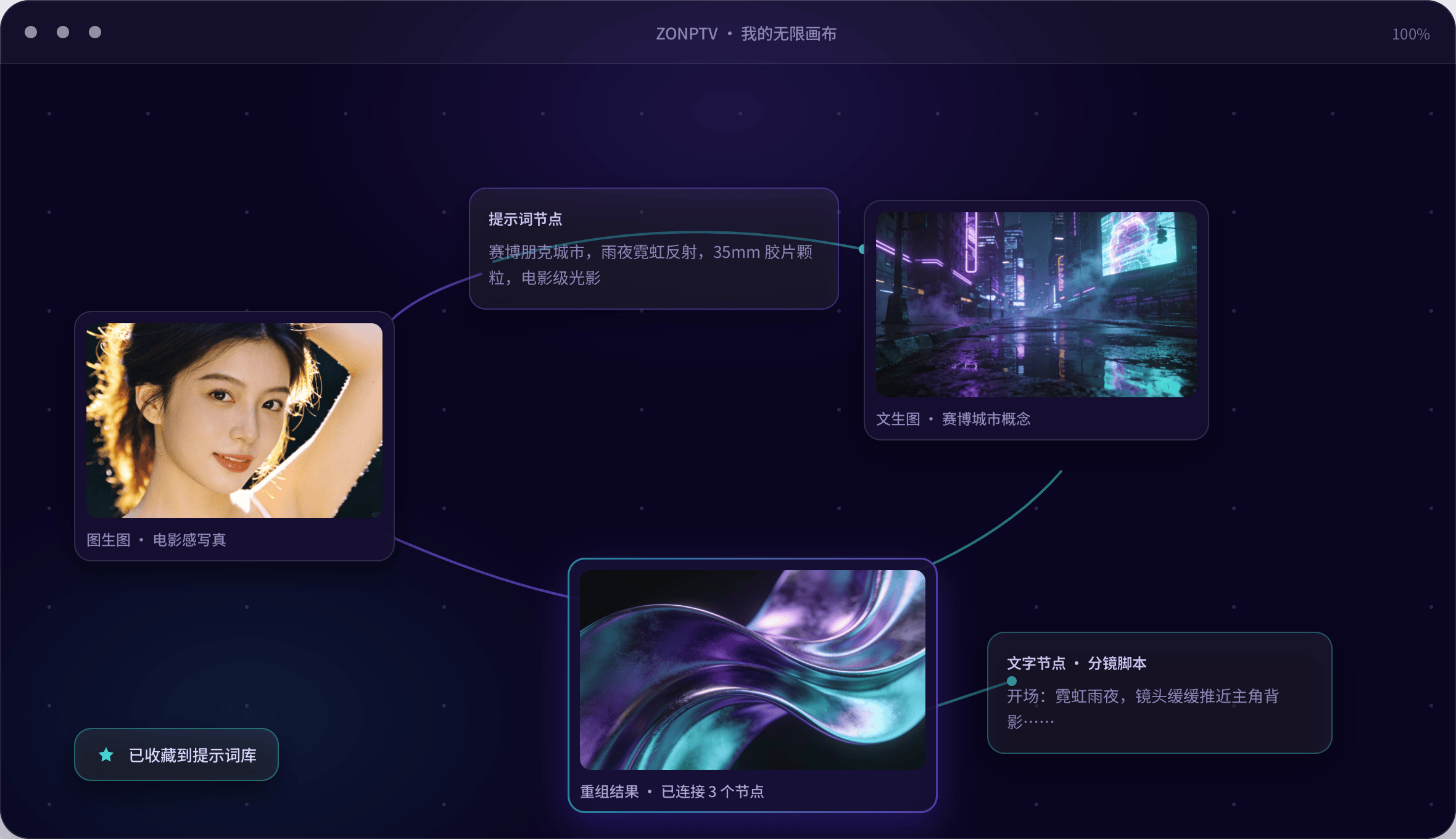 ZONPTV 无限画布产品界面演示